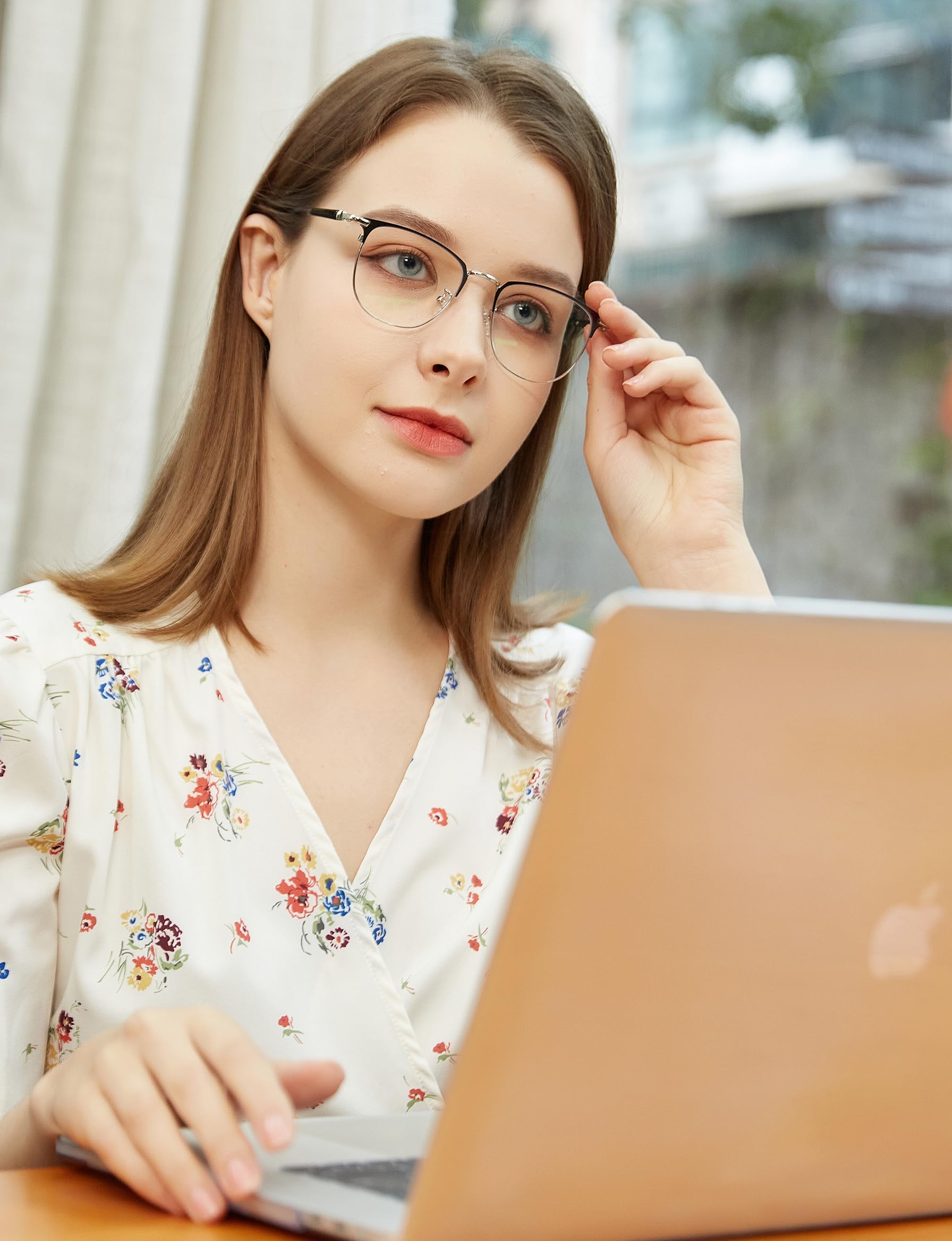 GUDVUE Gafas de luz azul de metal para ordenador, juegos, TV, teléfonos para mujeres/hombres/antirreflejos/UV400/fatiga ocular