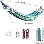 Camping Hammock 9FT Double Hammock with Spreader Bar, with Tree Hanging Rope and Carabiner for Patio Porch Backyard Travel Outdoor Indoor- Soft Canvas Fabric