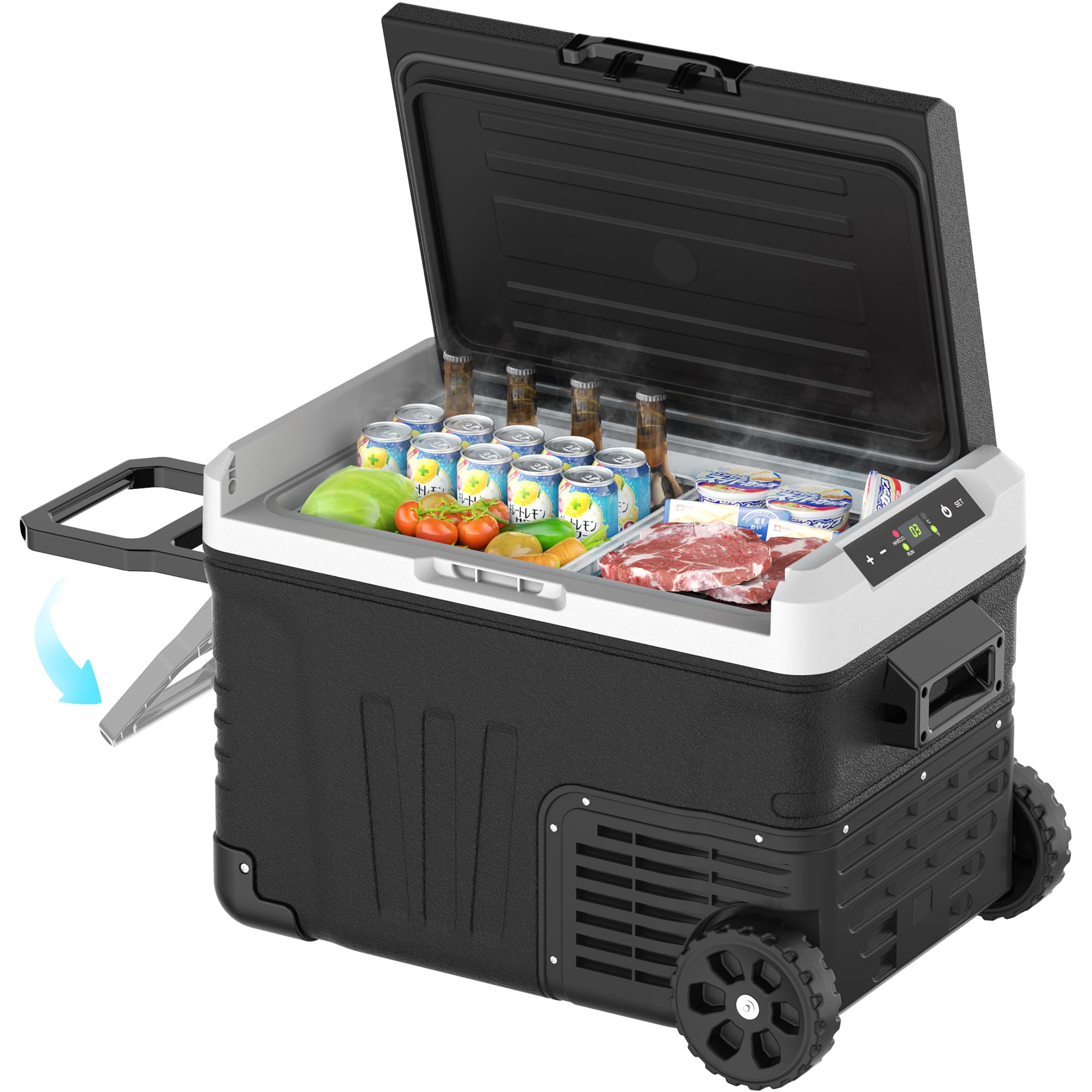 Amazon.co.jp: EUHOMY 車載冷蔵庫 35L ポータブル冷蔵庫 蓋の向き変更