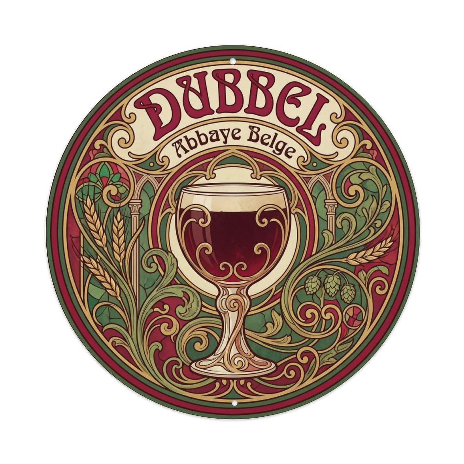 Belgian Dubbel Craft Abbey Ale Malt Hops Fruit Brew Metal Tin Sign