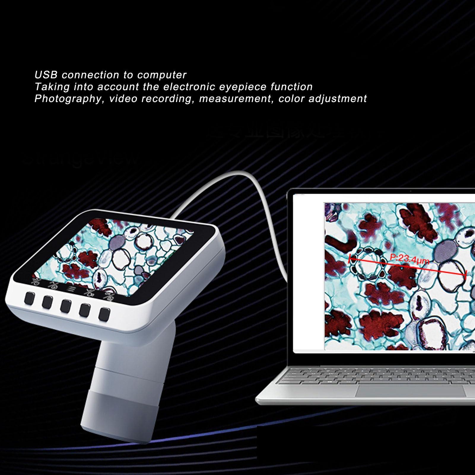 Oculare WiFi Portatile con Schermo da 2,8 Pollici per | Fotocamera HD da 2 MP per Registrazione Video 1080P, Interfaccia per Telescopio da 1,25/0,965 Pollici, Connettore per