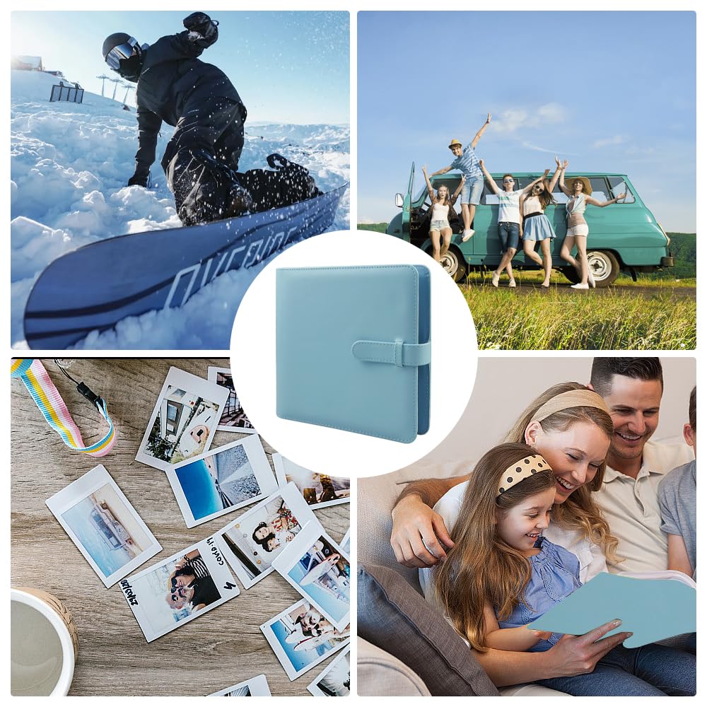 Mini Album Photo 288 Pochettes Album Instax Mini pour Film 3 Pouces pour Fujifilm Instax Square SQ1/SQ6/SQ10/SQ20 Camera, Kodak Mini 3 Square, Mini Shot 3 Square (Bleu)