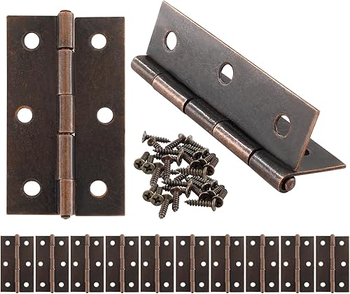 Murtenze Paquete de 12 bisagras de puerta de 2.5 pulgadas, bisagras a tope de bronce rojo, bisagras de rodamiento de bolas, bisagras de ventana,