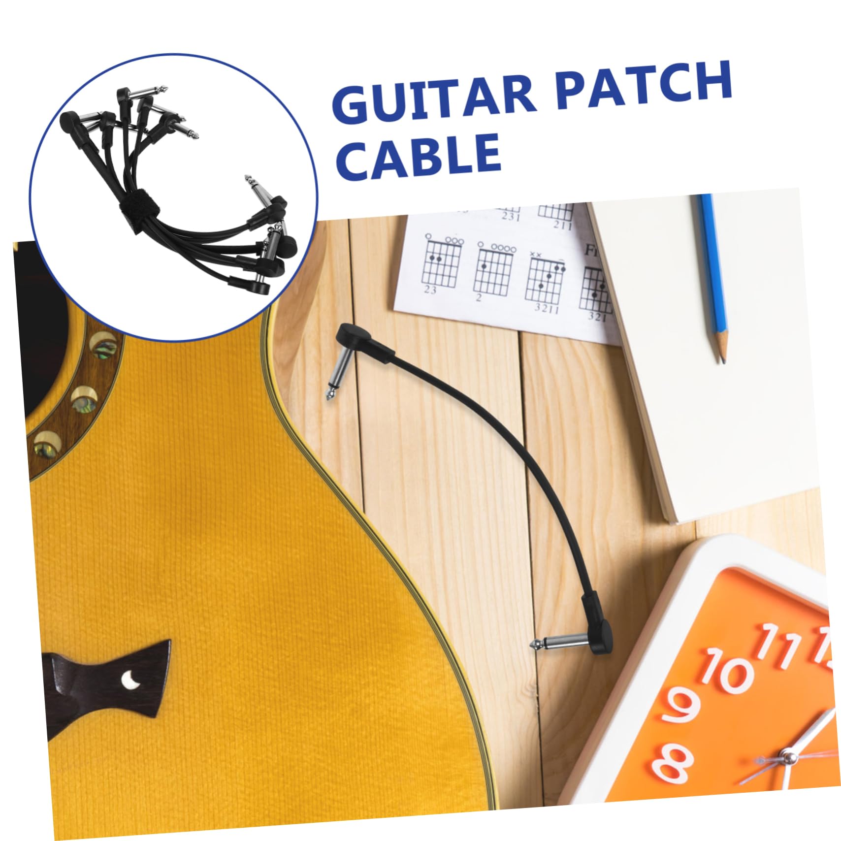 Milisten 5 Series Alambre De Guitarra Cable De Guitarra Enrollado Con Efecto Cables De Instrumentos Para Hacer Música Cable De Guitarra Electrica Cobre Libre De Negro 6 Piezas X 5