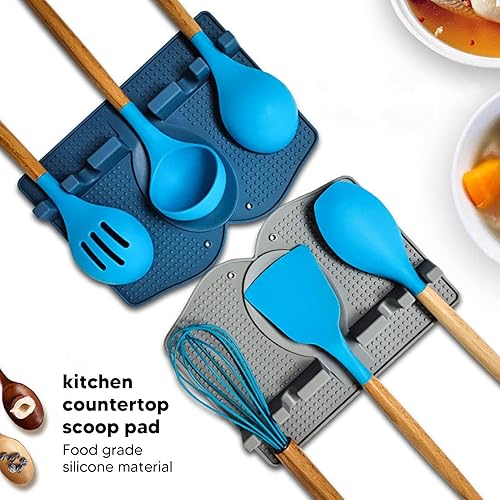 Miniatura 4 de Soporte de silicona para múltiples utensilios resistente al calor sin BPA soporte de cuchara y soporte de cuchara para estufa soporte de utensilios