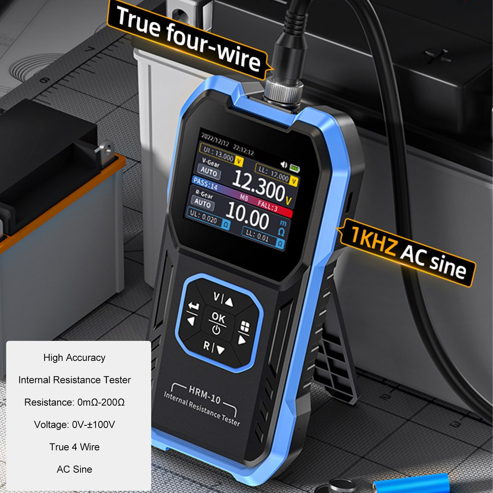 Eujgoov Analyseur de Batterie Numérique Testeur ABS avec Résistance