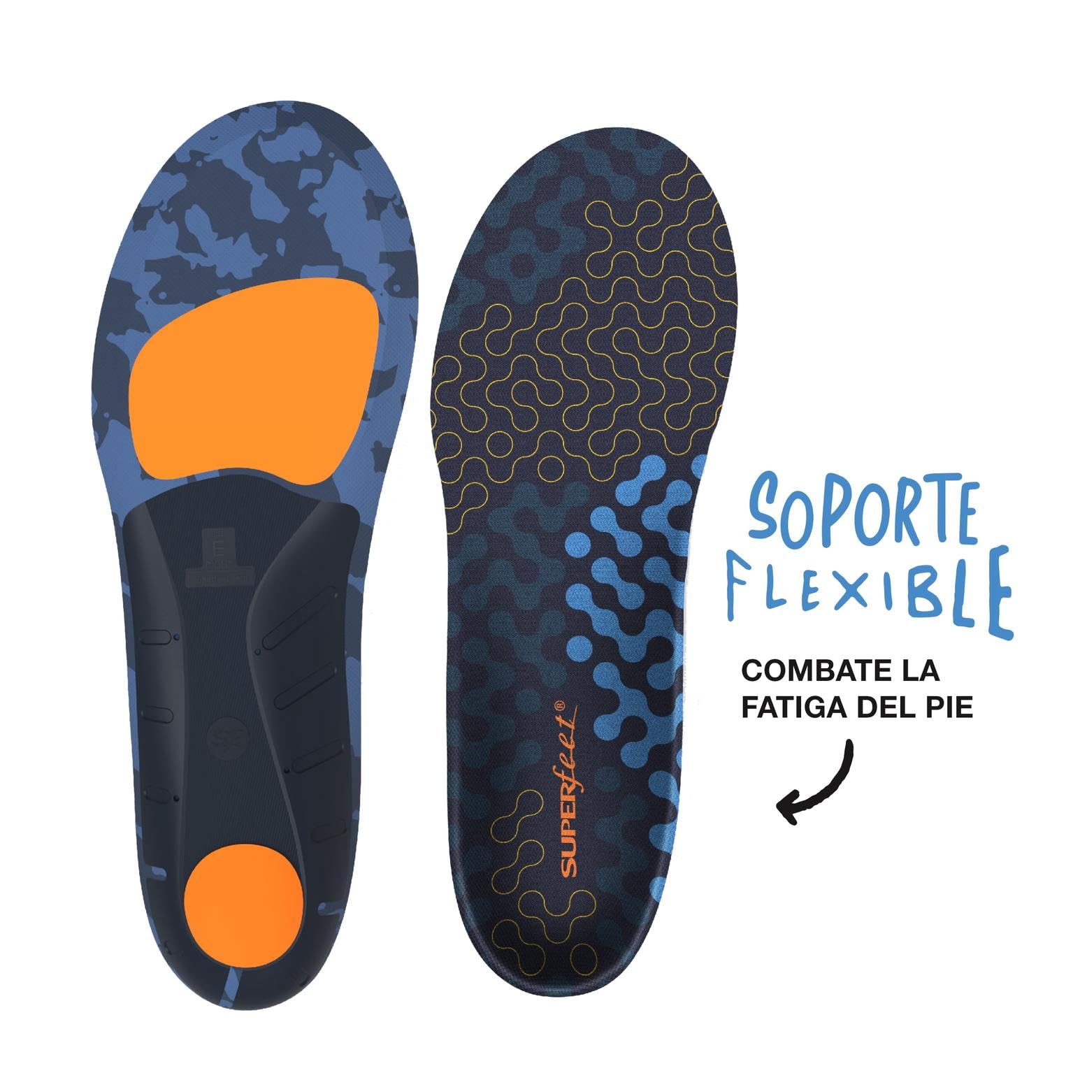 Superfeet Active Cushion Arco Medio, Plantillas Recortables, EU 42-44 | Plantillas Recortables, Soporte para Arcos Medios, Tecnología Adaptive Comfort, Materiales 100% Reciclados