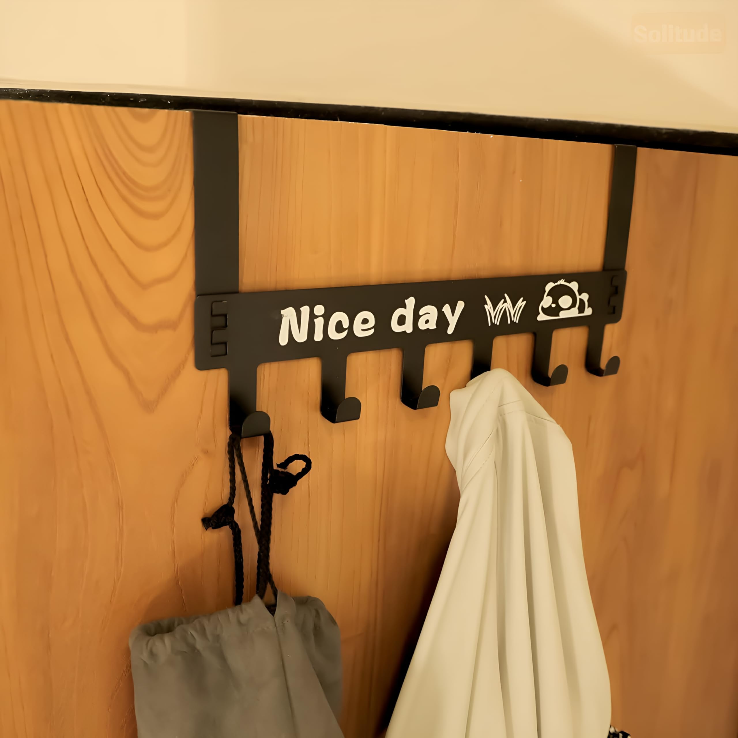 Homeor Over The Door Hook Hanger, 6 Hook Design Versatile Door Hook Hanger Suitable for Bathroom, Bedroom, Kitchen | Scarf, Coat, Towel Holder | Removable Door Hanger | Carbon Steel, Pack of 3-image-15