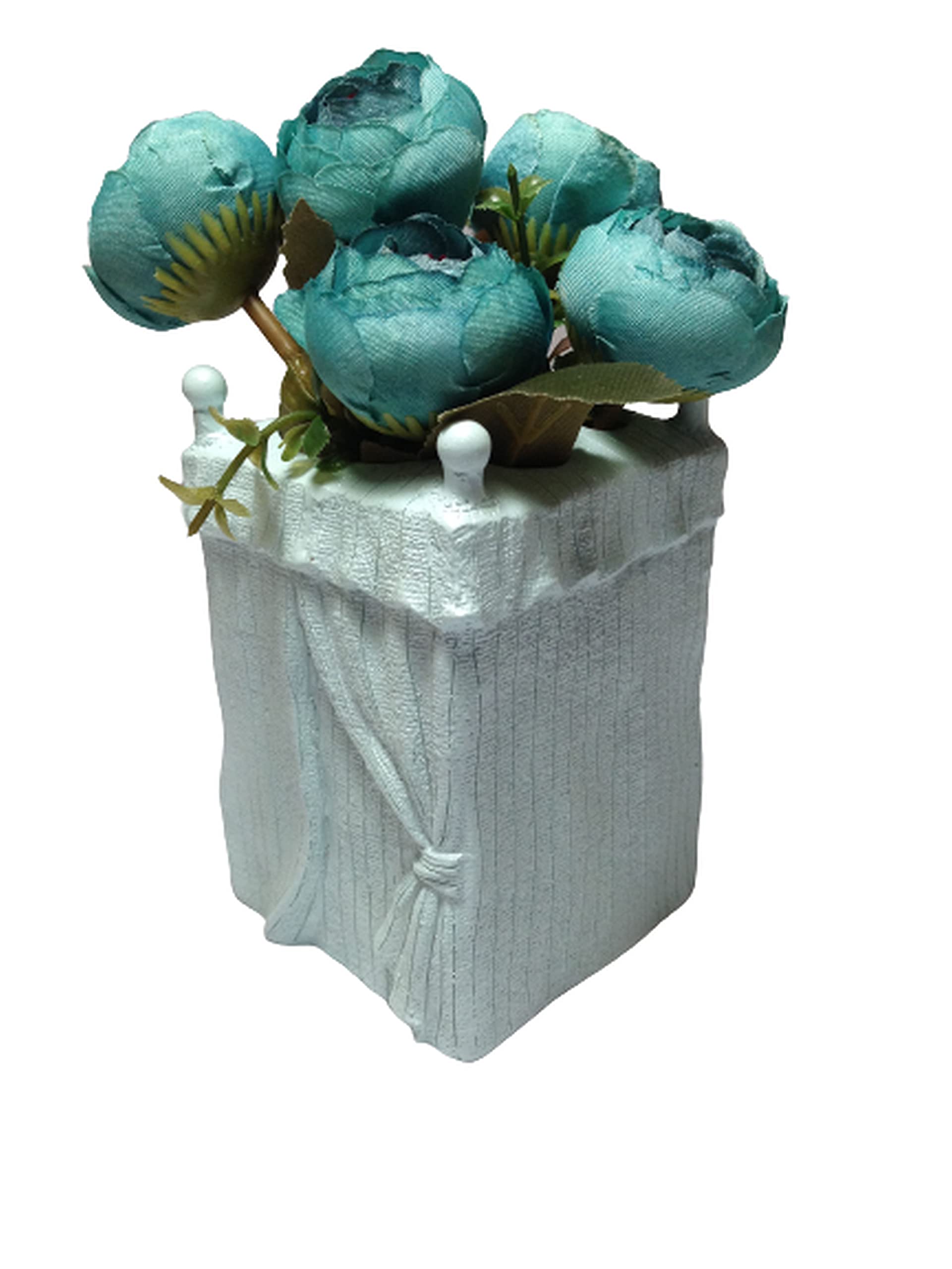 Blue Rose Artificial Flower Mini Vase 20cm