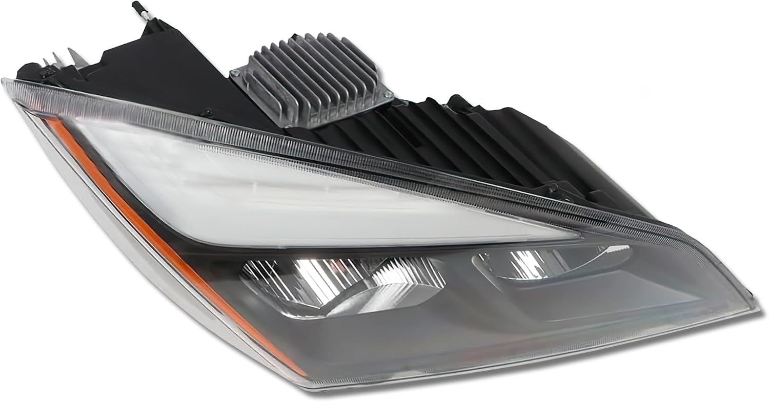 KOZAK Full LED Headlight Black Housing Right Passenger Side Compatible with Freightliner Cascadia 2018 and newer Includes Logo, 2x 22” Windshield Wipers, License Plate Frame and Reflective Vest