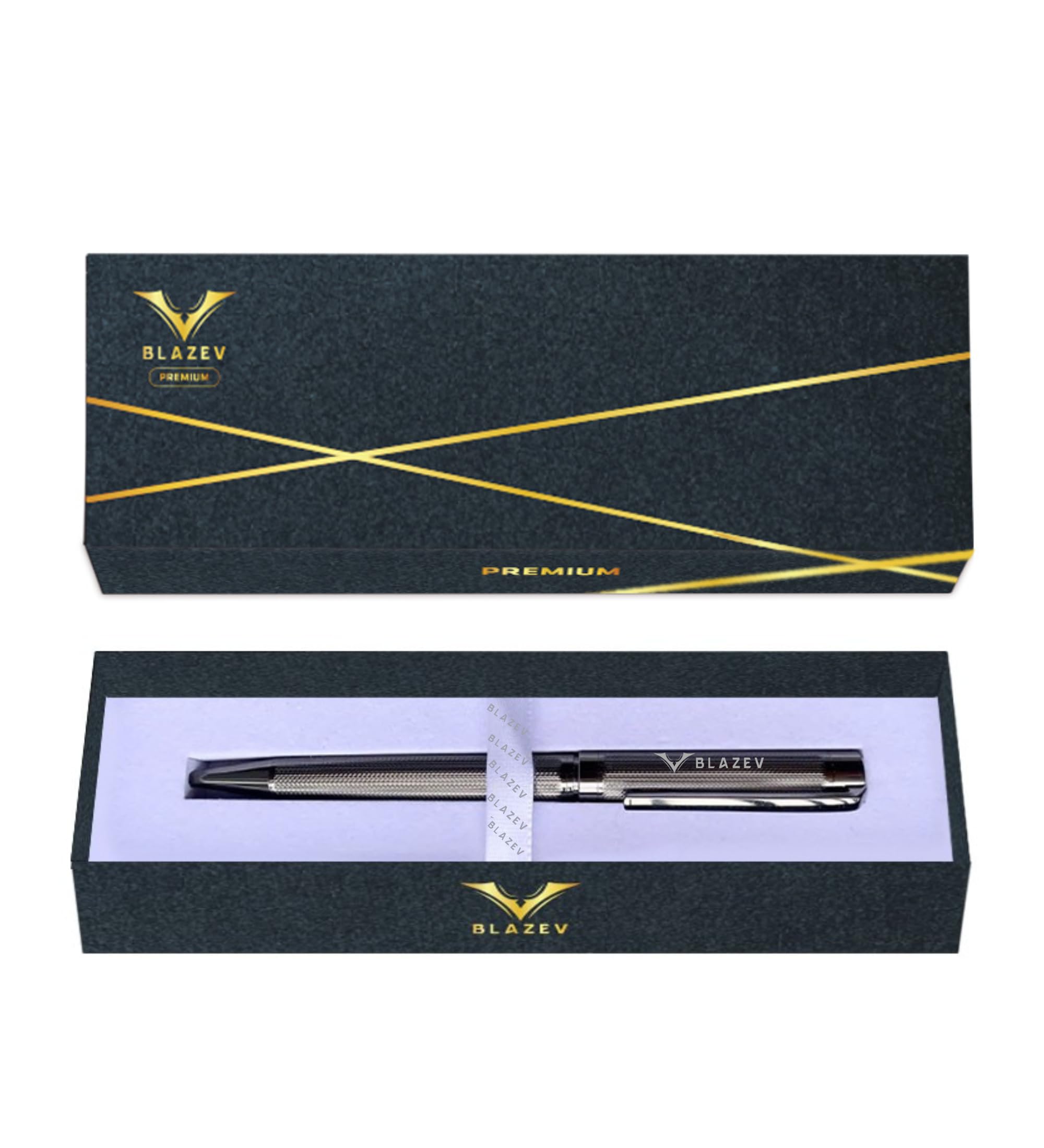 Charcoal Gray Stainless Steel Ballpoint Pen