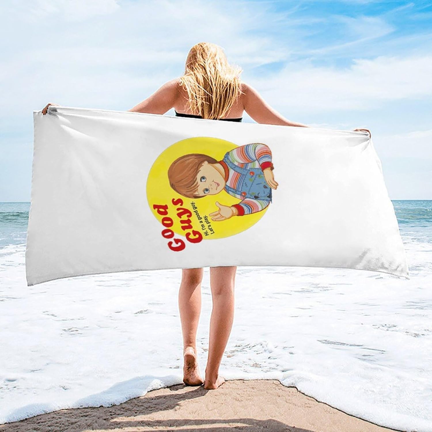 Amazon｜チャッキー チャイルドプレイ ホラー映画 バスタオル 大判