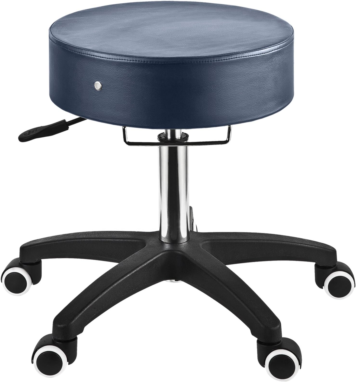 Master Massage Glider Ergonomic Round Swivel Adjustable Rolling Hydraulic Stool in Royal Blue Barber Dental Chair for Therapist, Clinic, Tattoo, Spas, Beauty, Lash, Salons, Home, Studio, Office