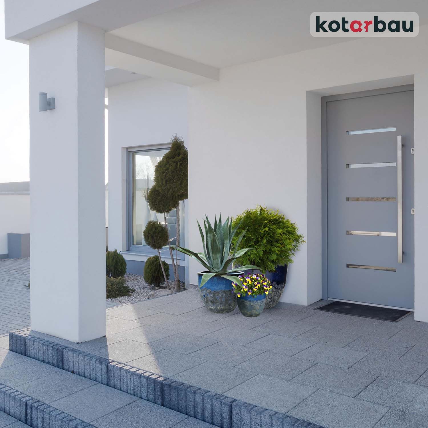 KOTARBAU® Blumenkübel Höhe 31 cm ⌀ 37 cm Blumentopf Dunkelblau Keramik Pflanzkübel frostsicher Übertöpfe für draußen Flower Pot Outdoor & Indoor Pflanzkübel innen außen