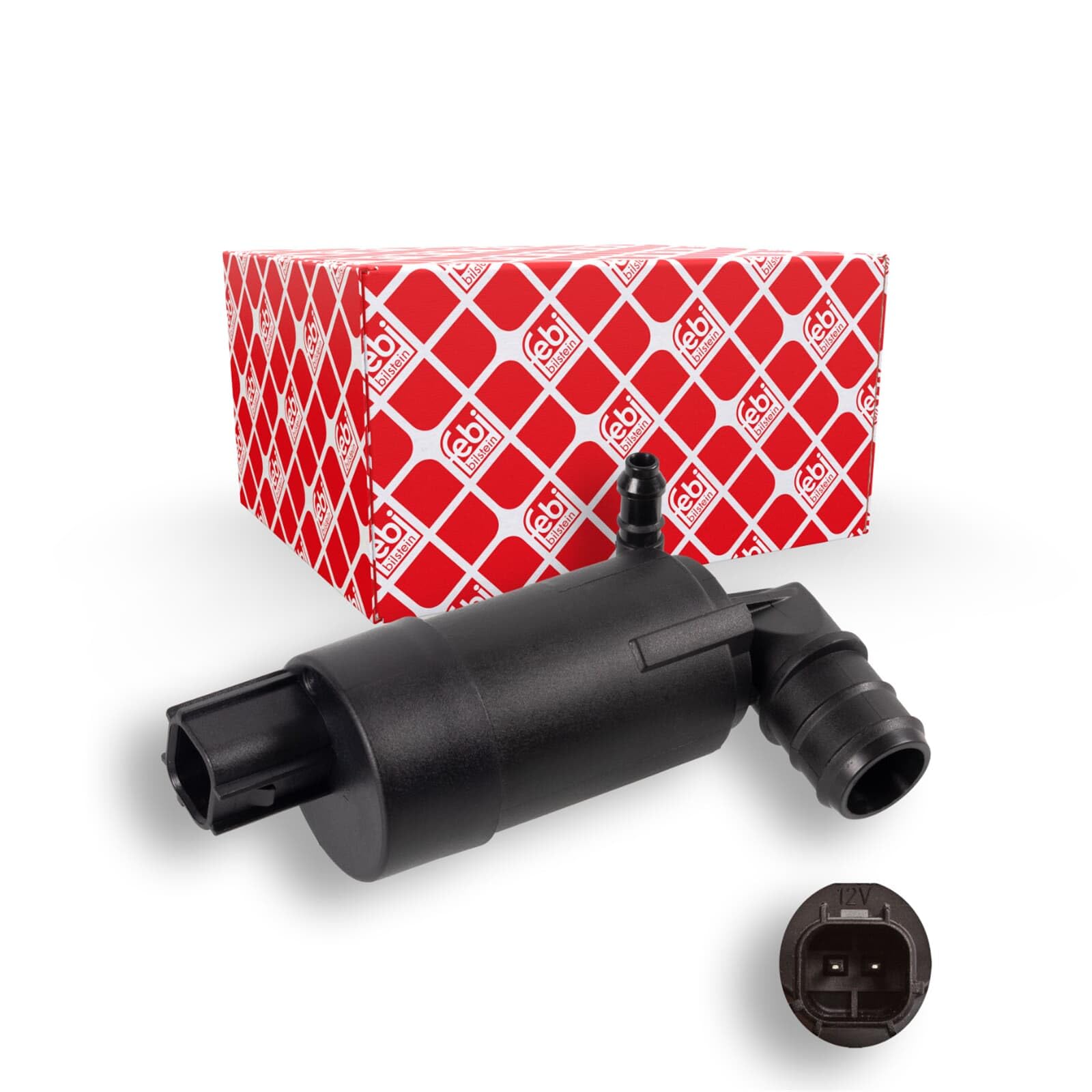 febi bilstein 45038 Waschwasserpumpe für Scheibenreinigungsanlage, 1 Stück | 45038 für Focus III Stufenheck + Tourneo Courier + Custom