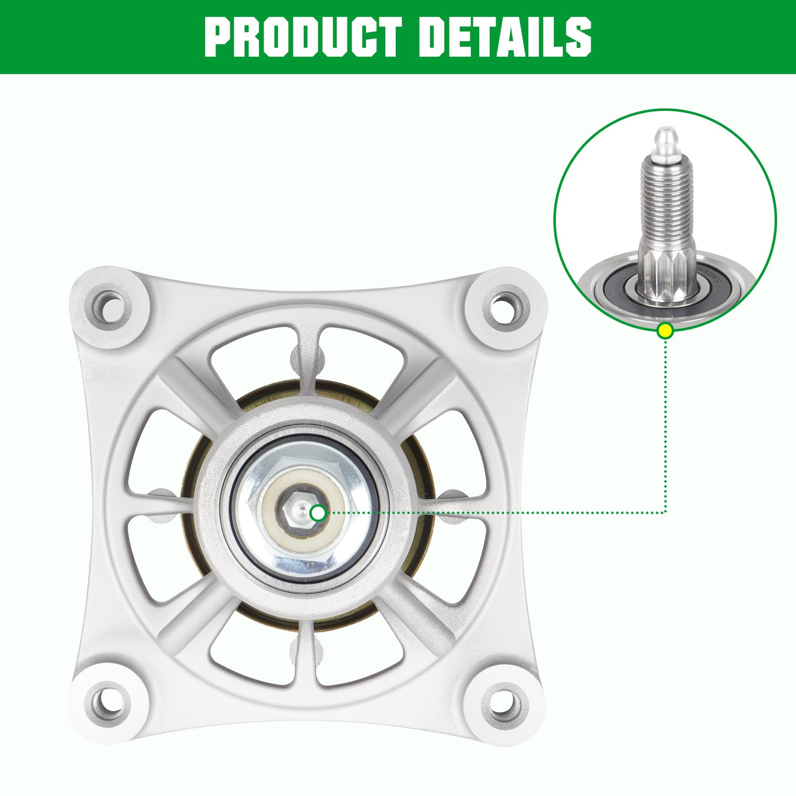 Youxmoto Conjunto de husillo de cubierta de 46 pulgadas para Husqvarna 174356 174358 532174356 532192656 539107515 587125201 (paquete de 2)