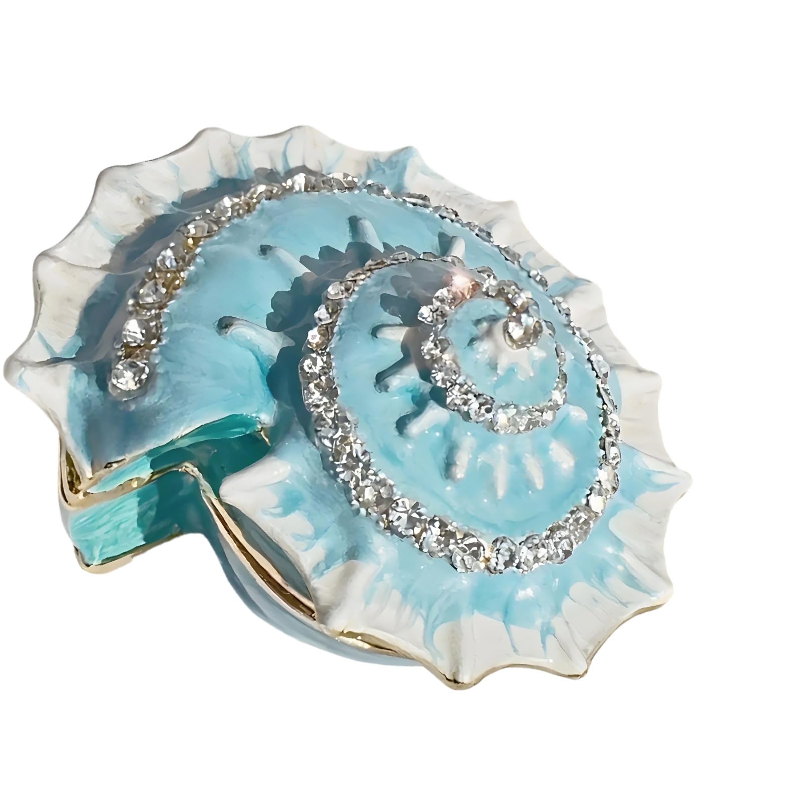 Limtula Decorative Shell Jewelry Holder for Earrings and Small Pendants, Alloy Trinket Box for Tabletop Storage Display Shell Trinket Holder Jewelry Organizer Earring Pendant Storage Vanity Dresser