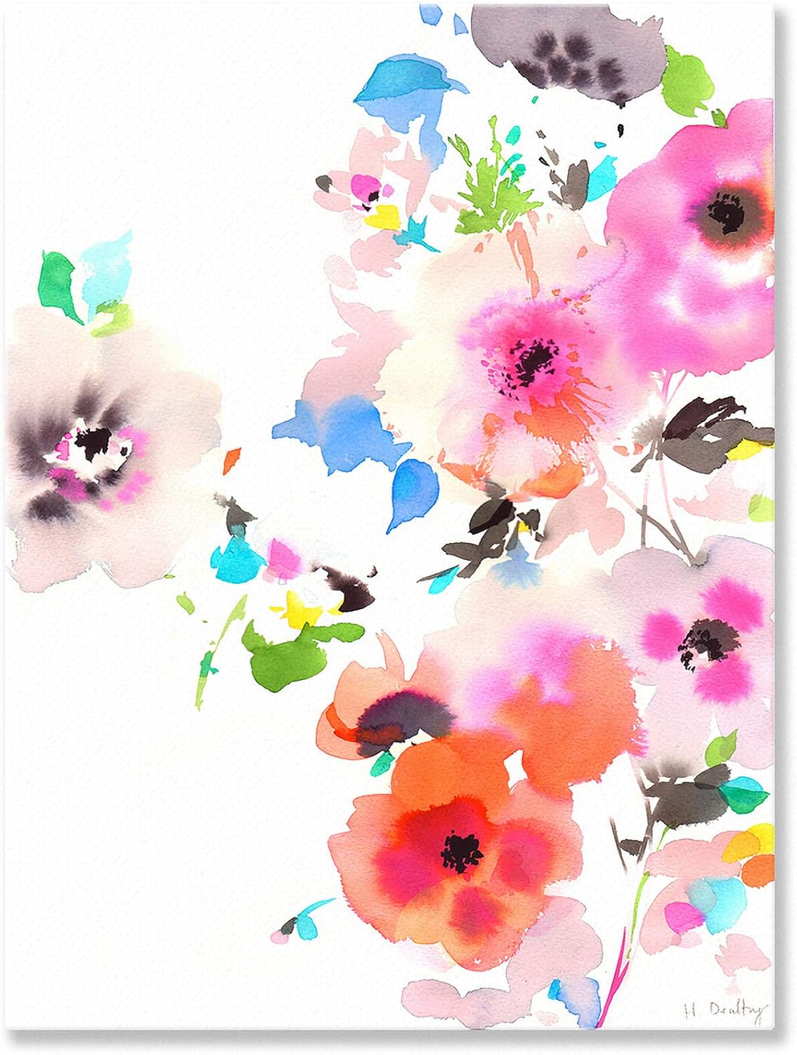 Amazon Com Greenbox Art Culture April Flowers Canvas Wall Art 10x14 Multi Home Kitchen