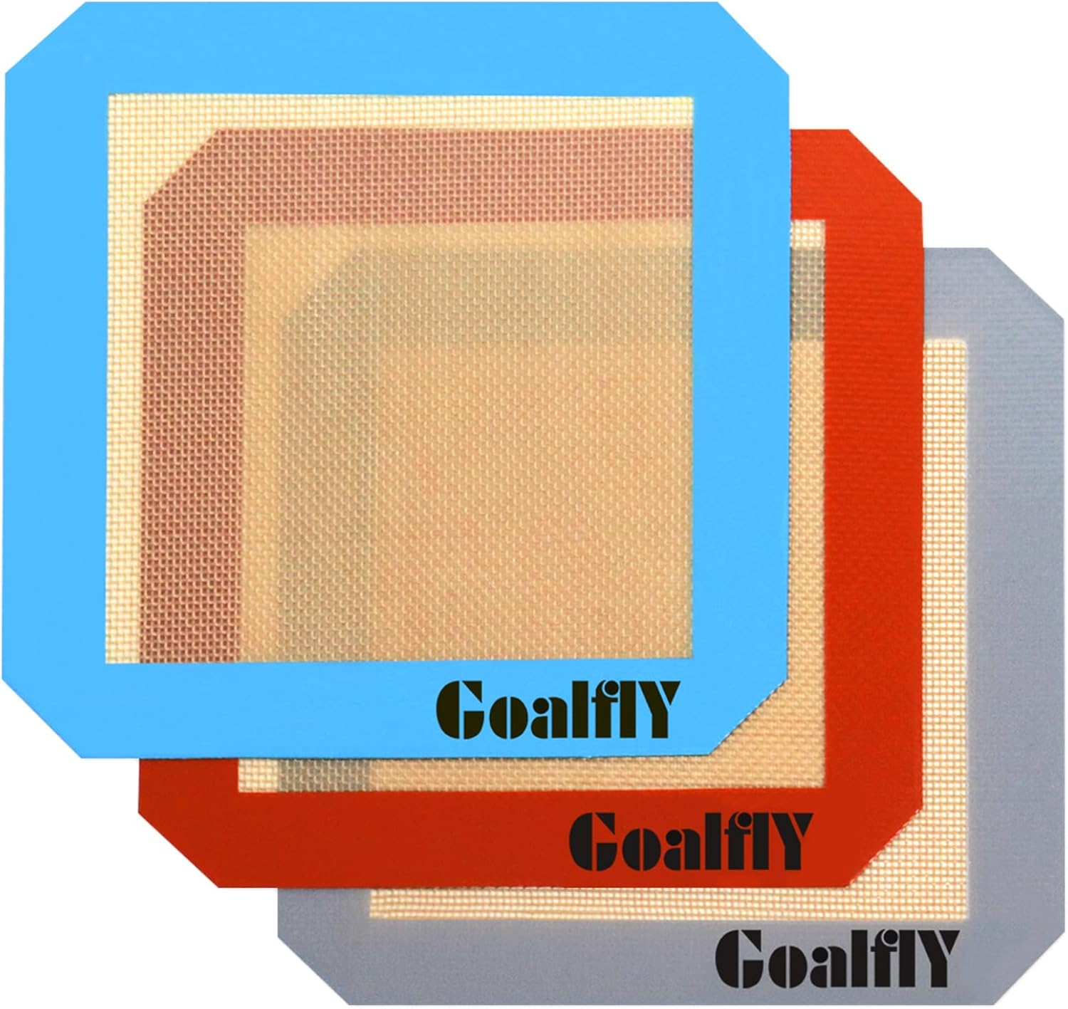 8 Inch Square Silicone Baking Mat, Set of 3 Silicone Cooking Mat for 8 Inch Cake Pan