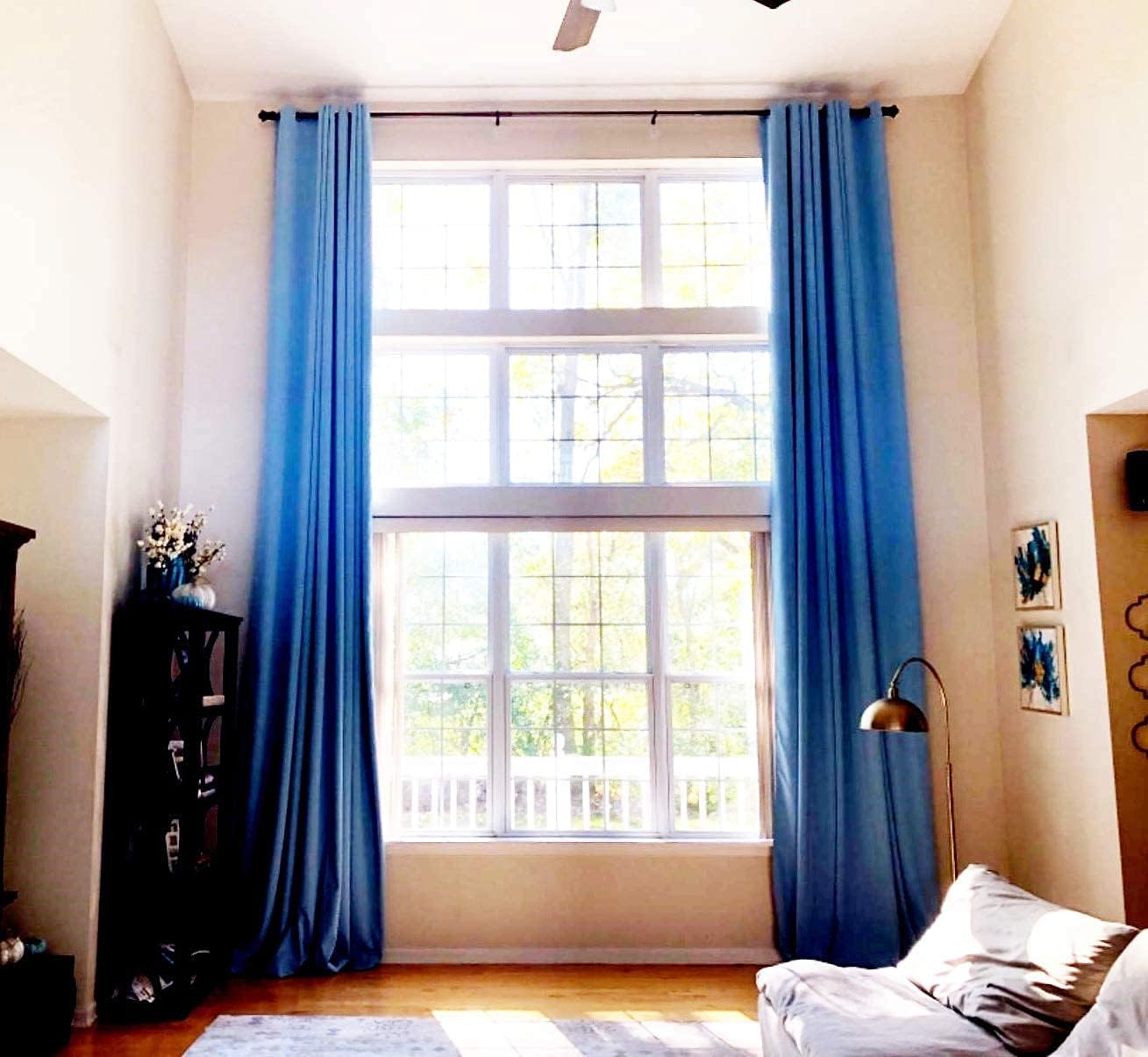 Ikiriska Blackout Extra Long Curtain. 12-24 ft Long Darkening Custom Made Drape (Shiny Peanut, 50" Wx288 L)