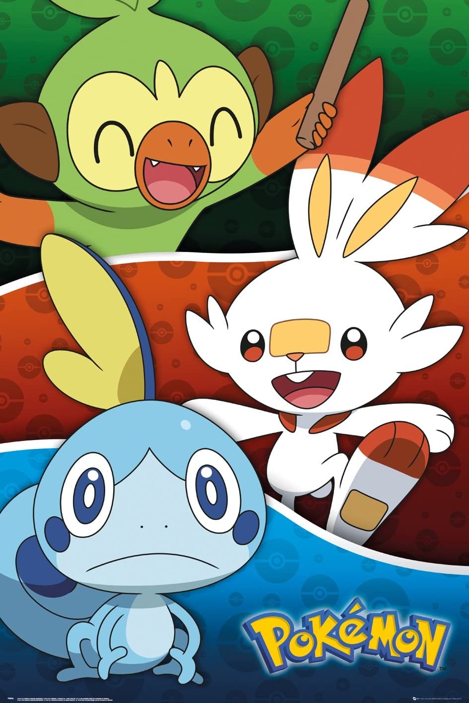 Maxi poster Pokémon Galar Starters, 61 x 91,5 cm : Amazon.it: Casa