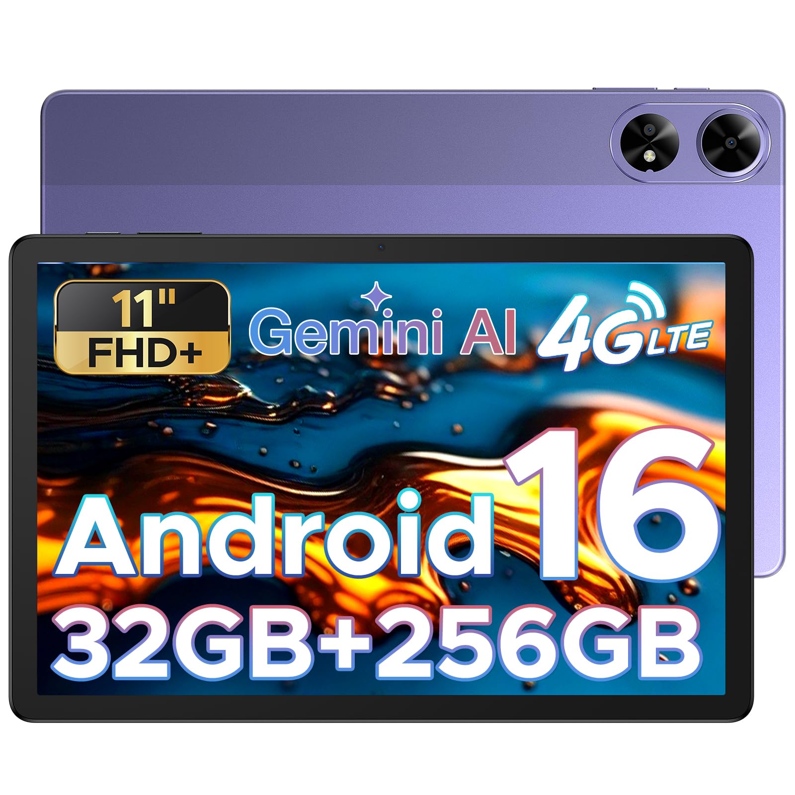 DOOGEE Tab G6+ Tablet 11 Pollici Android 16, 32GB+256GB/2TB Tablet in Offerta, 4G LTE+ 5G WIFI, 1920x1200 FHD+ IPS, Octa Core Tablets Gaming, 8000mAh/Widevine L1/Face ID/GPS/BT5.0/OTG - Viola