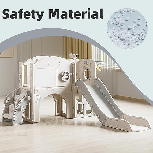 Miniatura 5 de Conjunto de tobogán para niños pequeños al aire libre, juego de juegos en interiores para niños de 1 a 3 años, para el hogar, patio trasero