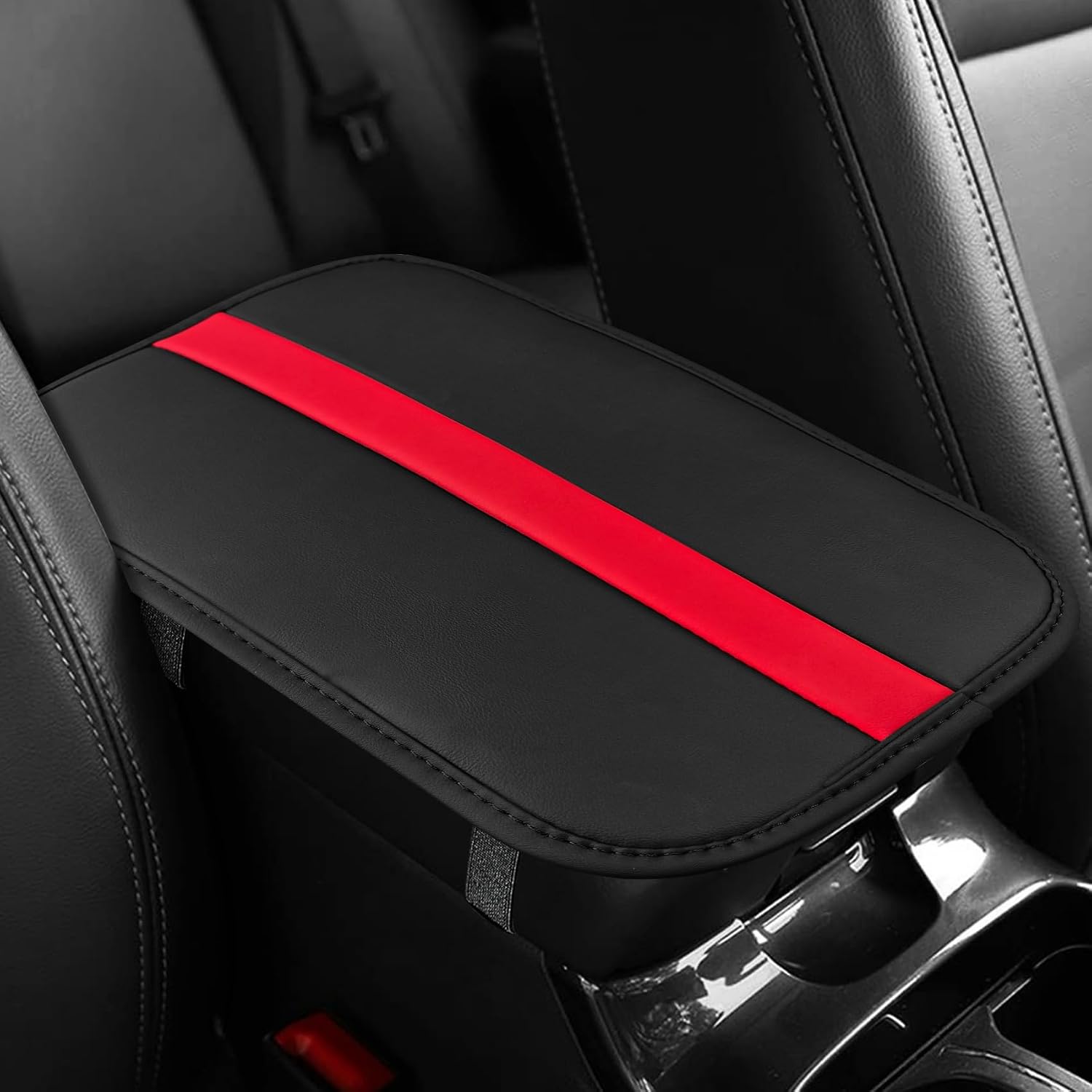 Car Center Console Cushion Pad, Universal Leather Waterproof Armrest Seat Box Cover Protector, Car Armrest Seat Box Cover Accessories Interior Protection for Most Vehicles, SUVs, Trucks, Cars (White)