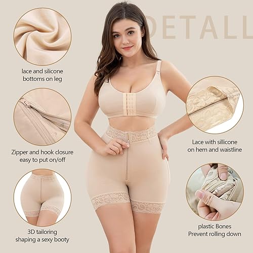 Miniatura 4 de KELLYLEE Faja moldeadora para mujer, con control de abdomen, cintura alta, levantador de glúteos, pantalones cortos de compresión, ropa interior
