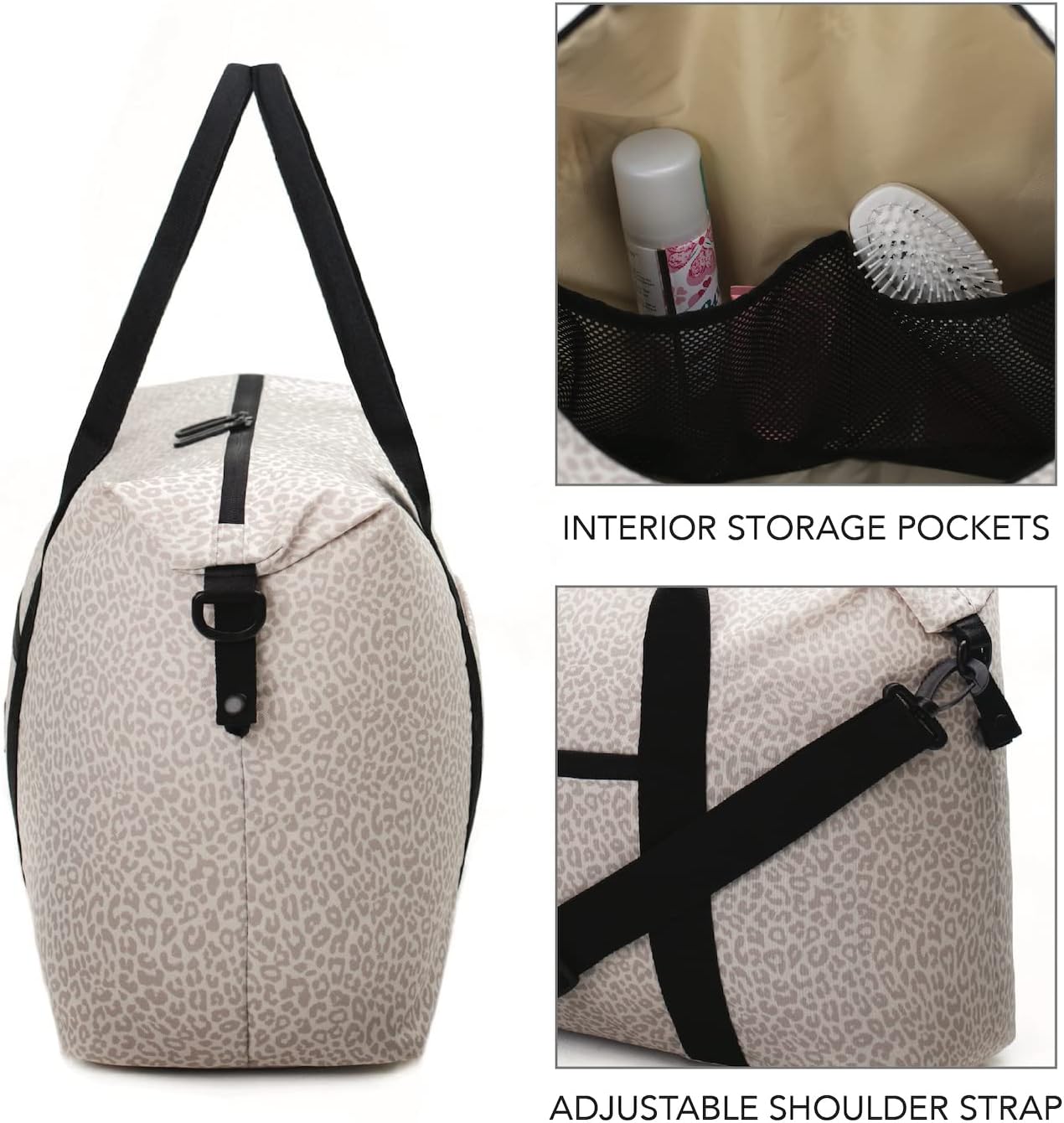  | Jadyn Lola Travel Bag, Weekender/Overnight Duffel, Gym Tote Bag for Women (Desert Leopard) One Size | Travel Duffels