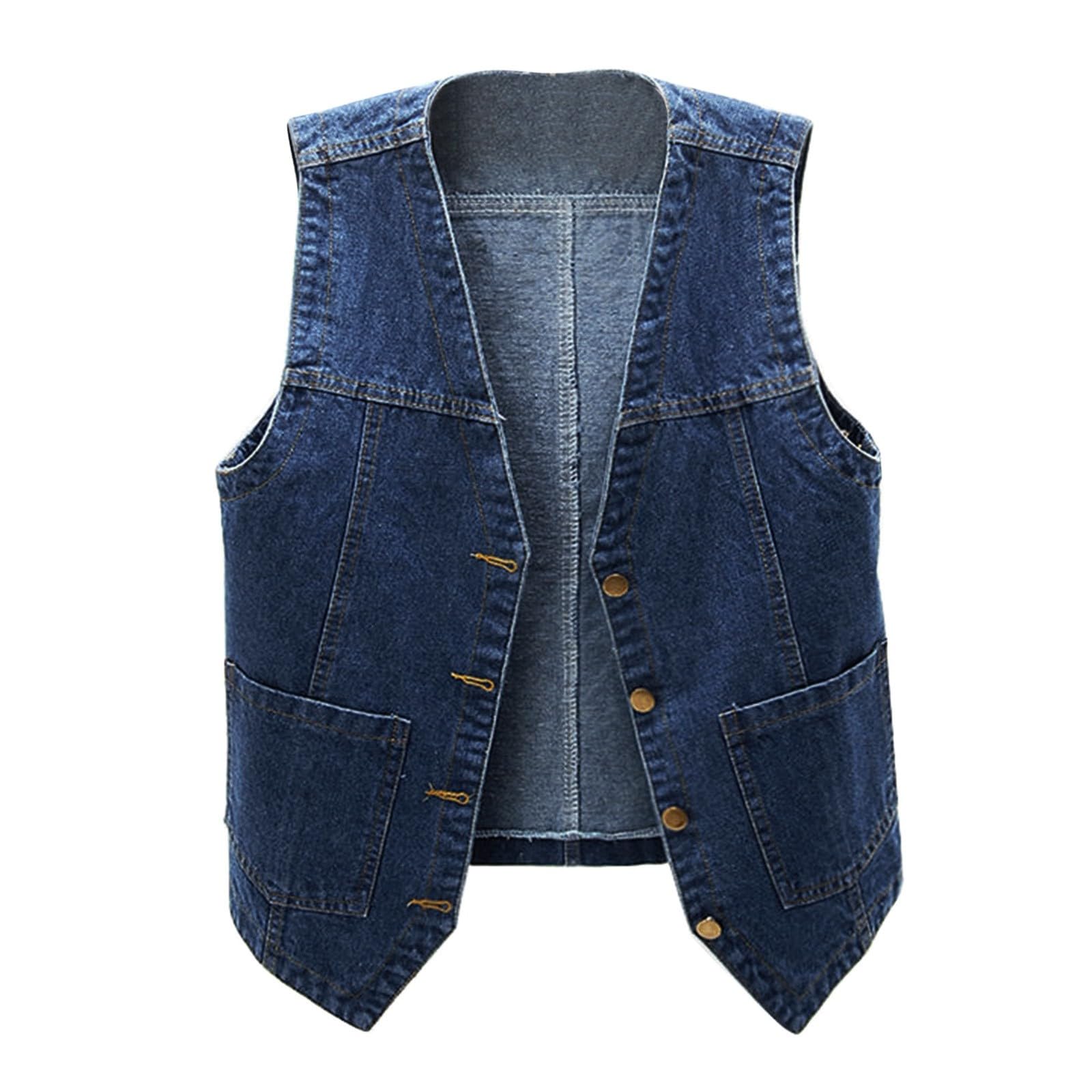Chaleco vaquero de mujer sin mangas con botones: moda denim casual y versátil 6