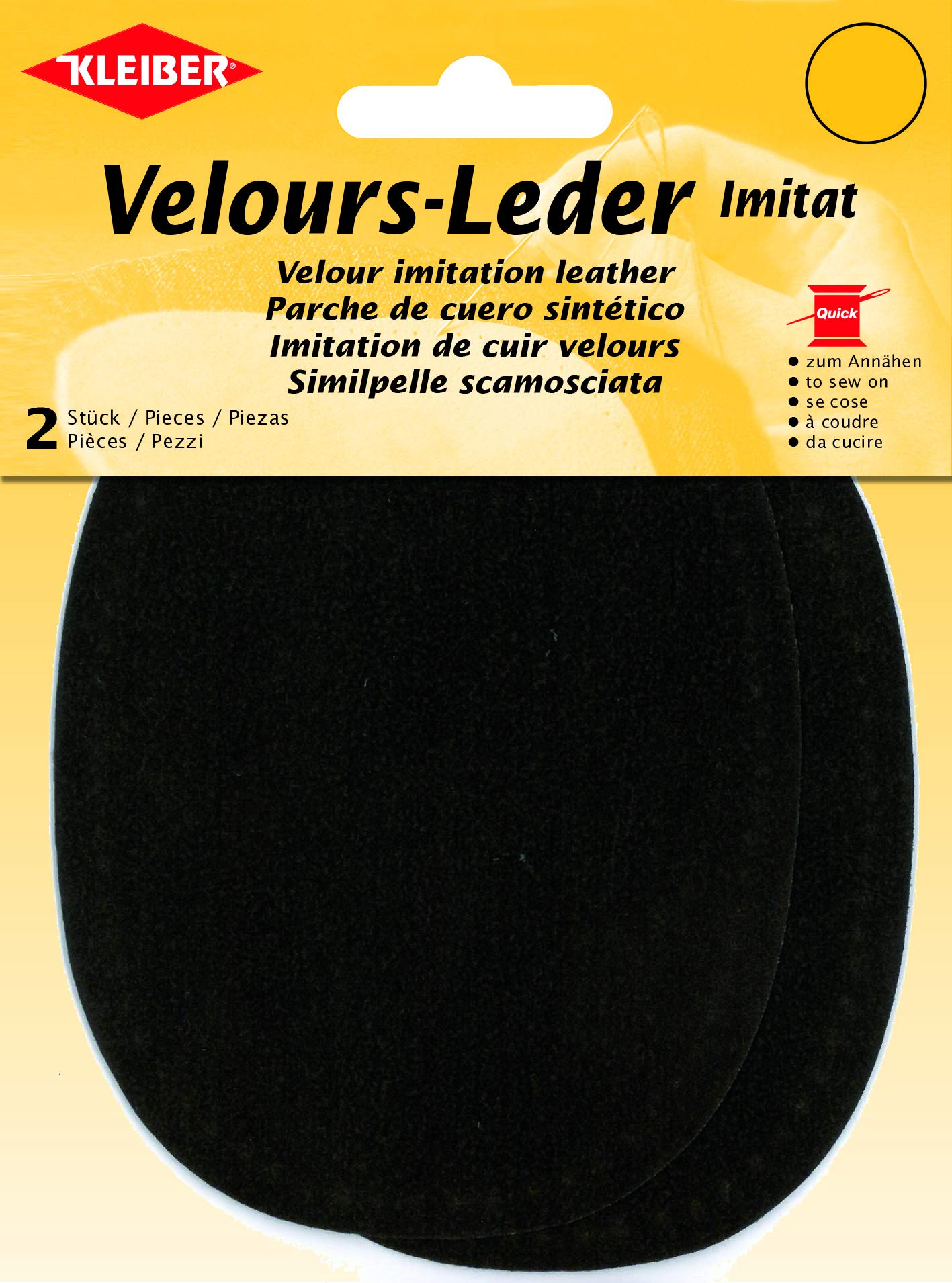 Kleiber Velour Imitation Leather Oval Patch, Dark Brown