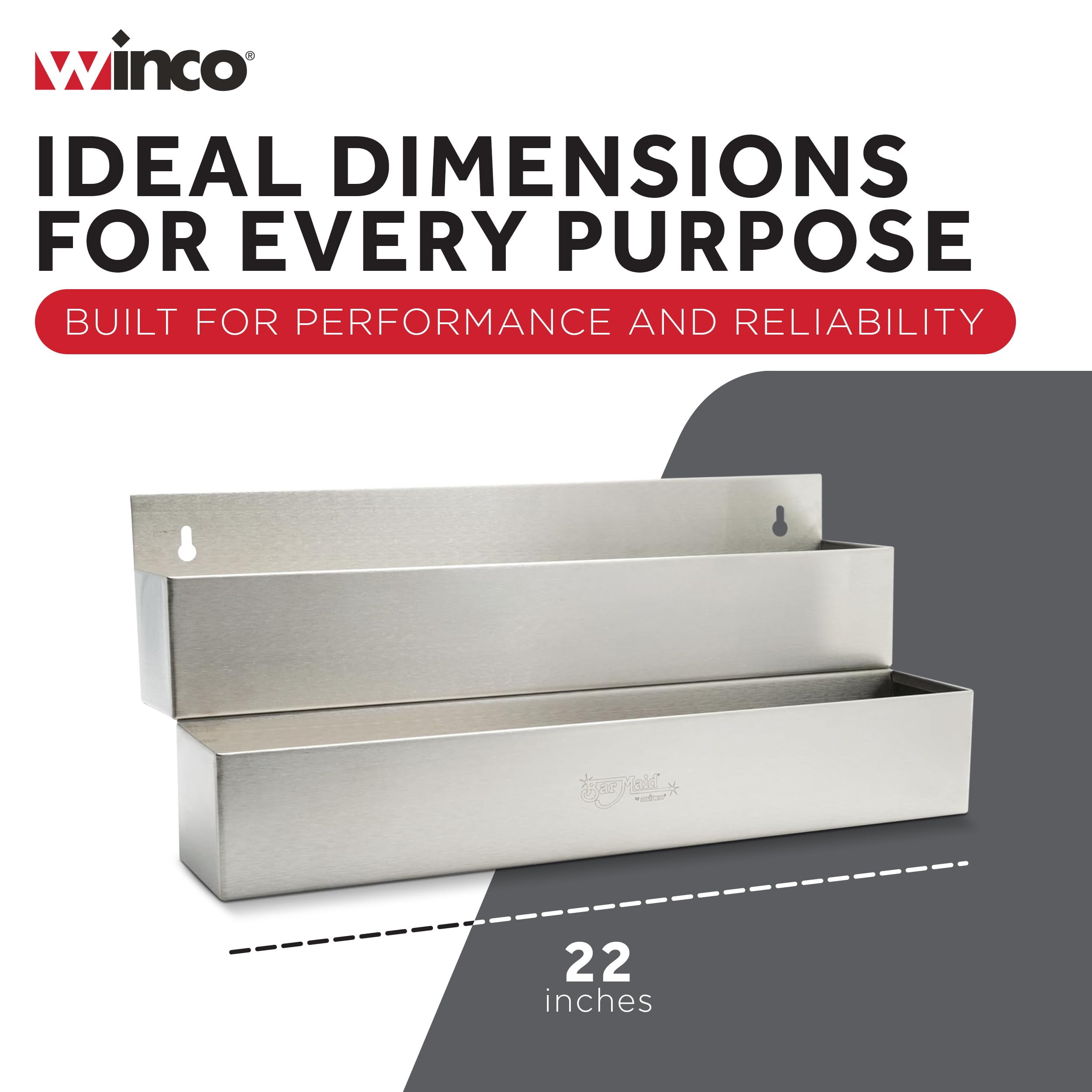 Winco Double Speed Rail - 22 Inch Stainless Steel -5