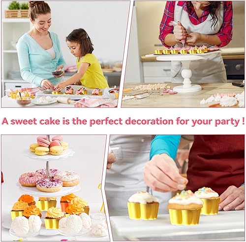 Miniatura 2 de Cyrank Moldes de silicona para magdalenas, 24 moldes para magdalenas, mini forma de flor, tazas de silicona para hornear, forros reutilizables para
