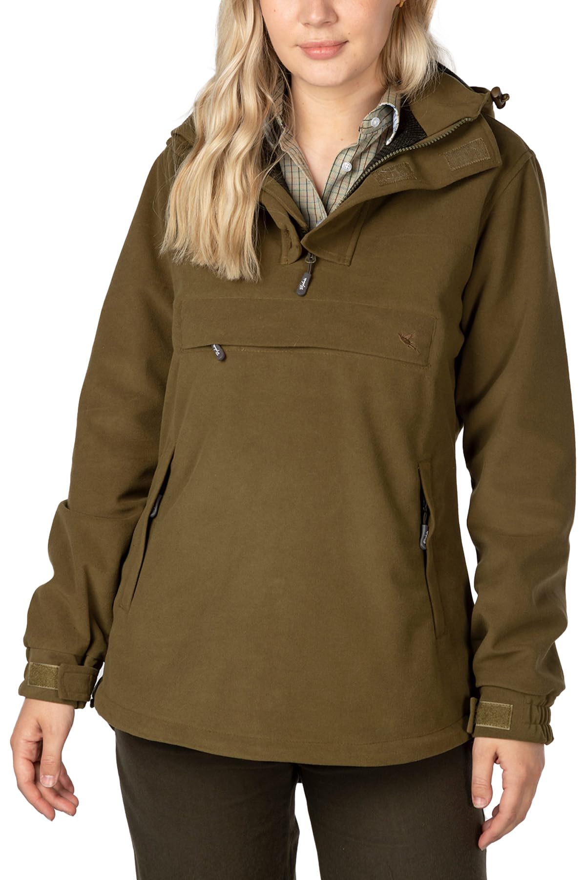 Rydale Women's Light Khaki Shooting Smock Waterproof Hunting Smocks Mesh Lined Field Jacket (As8, Numeric, Numeric_10, Regular, Regular, )