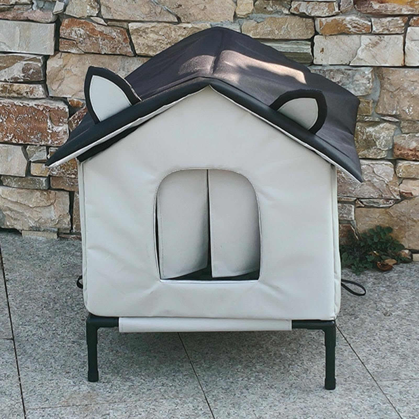 Cuccia Esterna per Gatti Resistente alle Intemperie Cuccia Rialzata Calda | Cuccia Cani Impermeabile Adatto a Animali Randagi, Cortile, Giardino, Patio, Portico e Garage