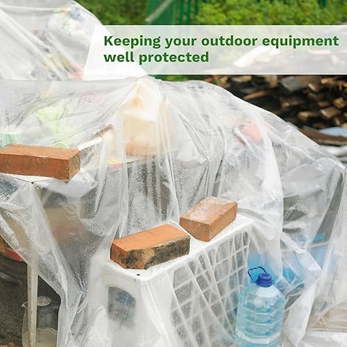 Miniatura 5 de RAINHOL - 12 paños de plástico para gotas, 9 x 12 pies, láminas de plástico transparente, lonas de plástico desechables para pintar, a prueba de