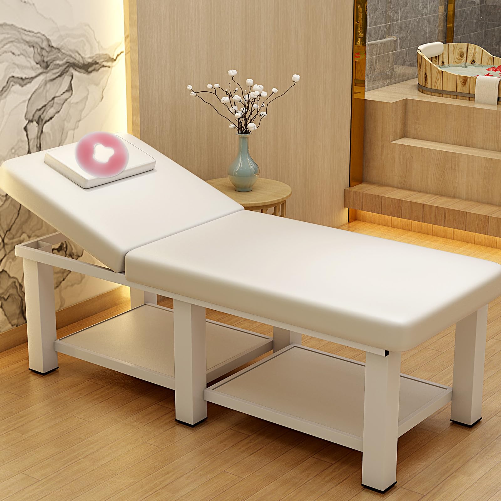 ULTECHNOVO Cuscino per Viso in Silicone Rosa per Massaggio, Poggiatesta Comodo e Rilassante per Spa e Saloni di Bellezza