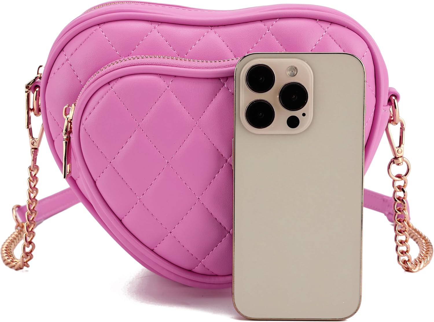 lola mae Heart Shape Crossbody Bag Zip Around Shoulder Handbag - Image 4