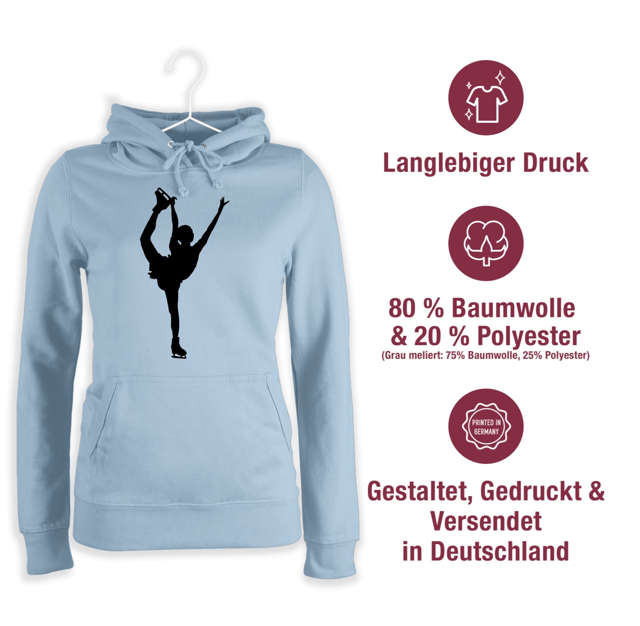 Shirtracer - Pullover Damen Hoodie Frauen - Snowboard, Ski und mehr - Eiskunstläuferin Einzellaufen