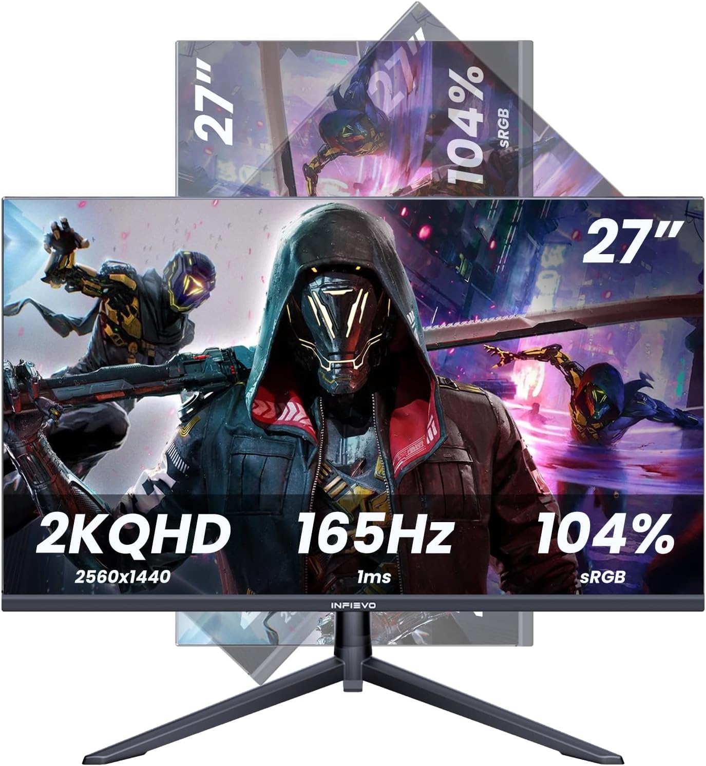 27 Inch QHD 1440P Gaming Monitor 165Hz VA 1ms Constructed-in Audio system, FreeS…