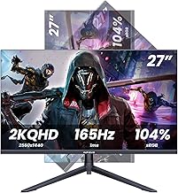 27 Inch QHD 1440P Gaming Monitor 165Hz VA 1ms Built-in Speakers, FreeSync, 104% sRGB, HDR, VESA Compatible, Tilt Adjustable, Liftable Stand, Eye Care, HDMI X2 /DP