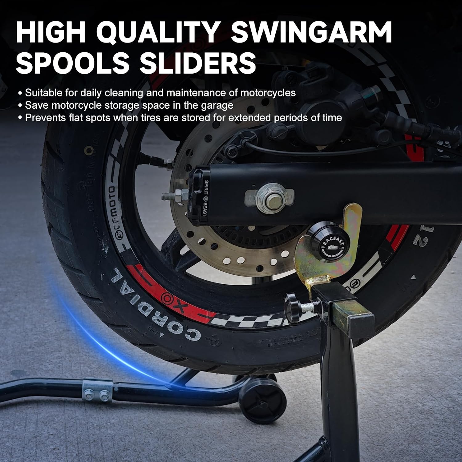 M6 Swing Arm Spool Sliders Universal CNC 6MM Rear Swingarm Sliders Stand Compatible With R7 YZF R1 R3 R6 R6S YZF600R FZ1 FZ6 FZ6R FZ8 FJ09 FZ09 FZ10 MT09 MT10 (Black - M6)