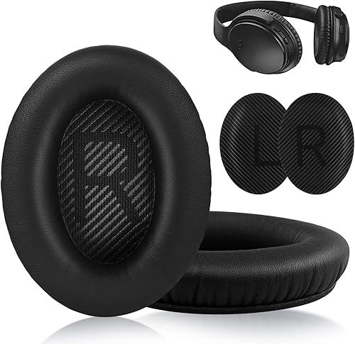 Almohadillas de repuesto para auriculares Bose Quiet Comfort 35 compatibles con auriculares Bose QC 3535 II hechos de espuma viscoelástica de piel