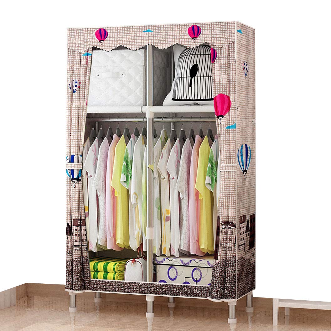 Rangement en tube d'acier armoire à vêtements autoportante en tissu durable