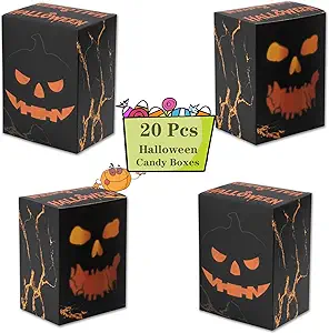 20 Pcs Halloween Treat Boxes Bakery Boxes of Skeletons and Pumpkins, Halloween Containers Large Cookie Candy Boxes For Party Favors, Trick or Treat Boxes for Holiday Birthday Decor Gifts
