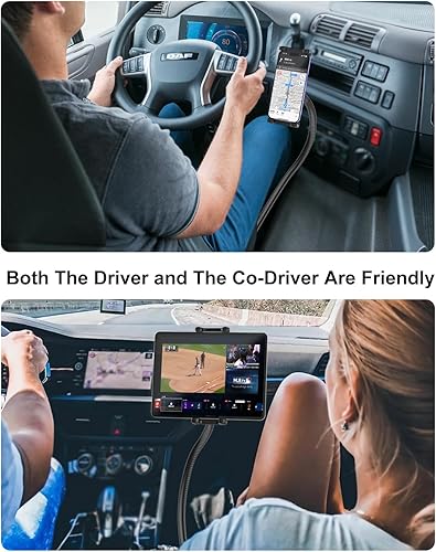 Miniatura 8 de Soporte para tablet para asiento de coche o camión, soporte largo de 19.7 pulgadas, brazo de cuello de cisne resistente para iPad Pro 12.9 Air Mini,