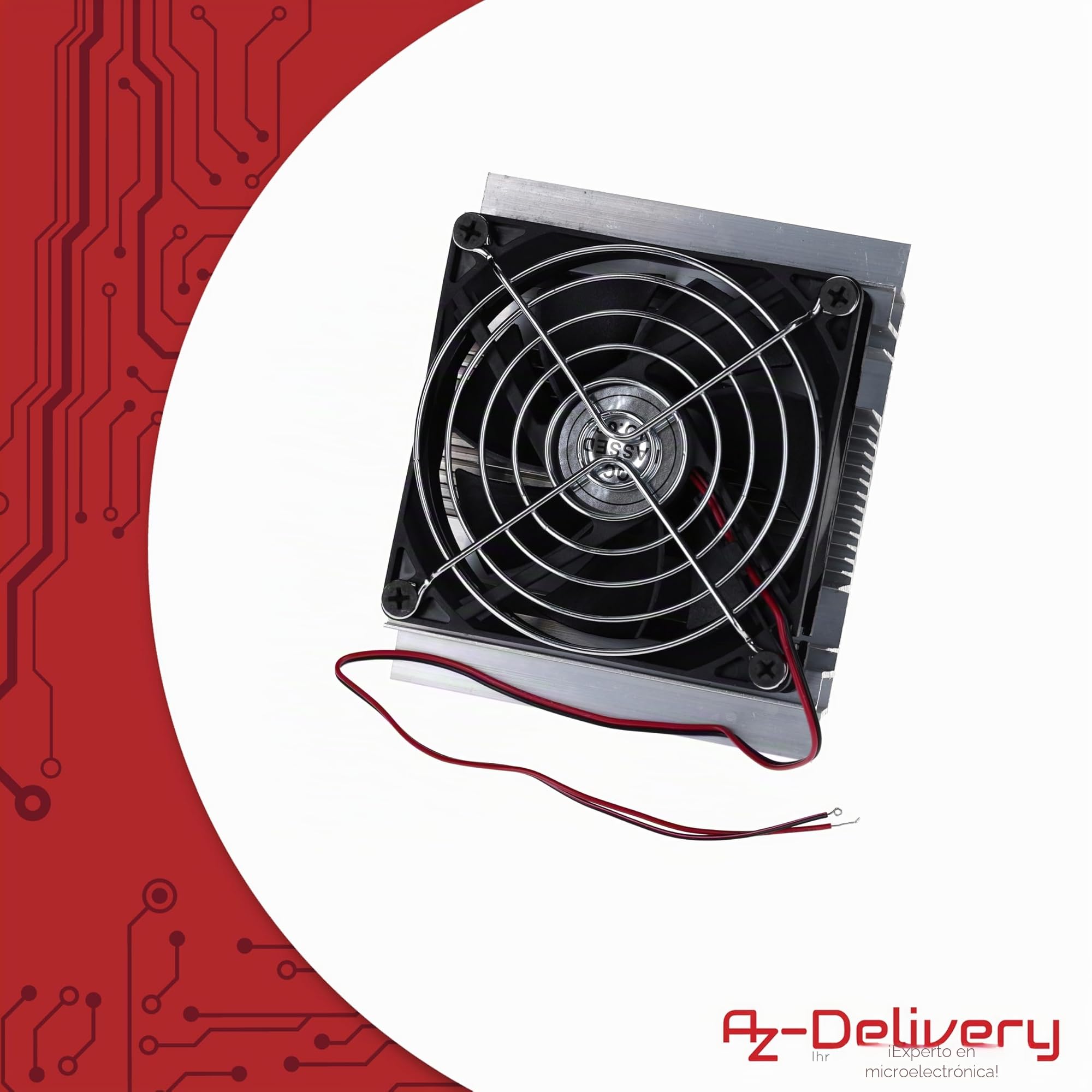 AZDelivery Kit de refrigeración Peltier – disipador de calor y ventilador 12 V – aluminio, 12 V, accesorios