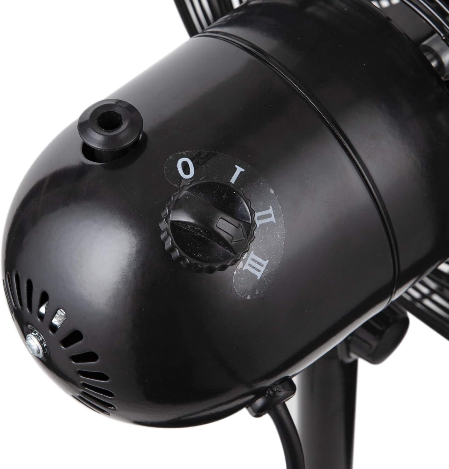 Close-up of the control dial on the fan motor unit.