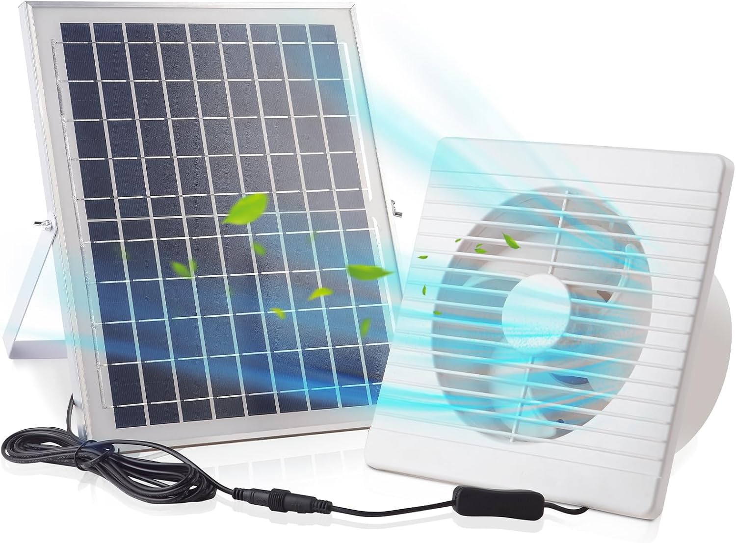 10inch Photo voltaic Fan with 20W Panel, Photo voltaic Vent Fan for Shed, Greenhouse, Canine Kennel, Rooster Coop Air flow, Waterproof & Anti-Backflow Valve Attic Exhaust Followers